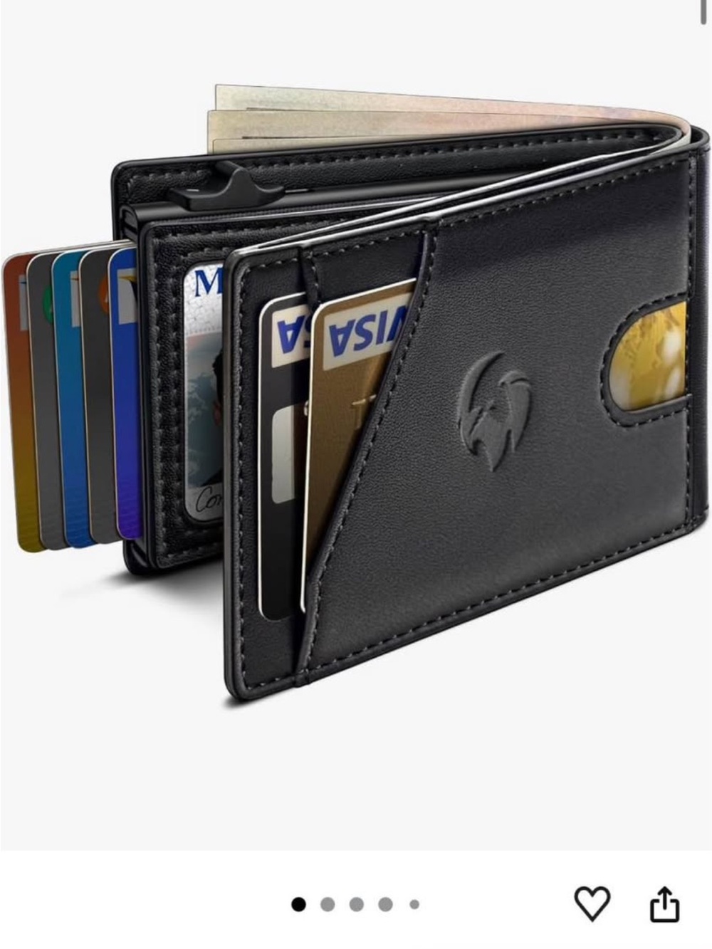Slim RFID-Blocking Leather Card Wallet - Black
